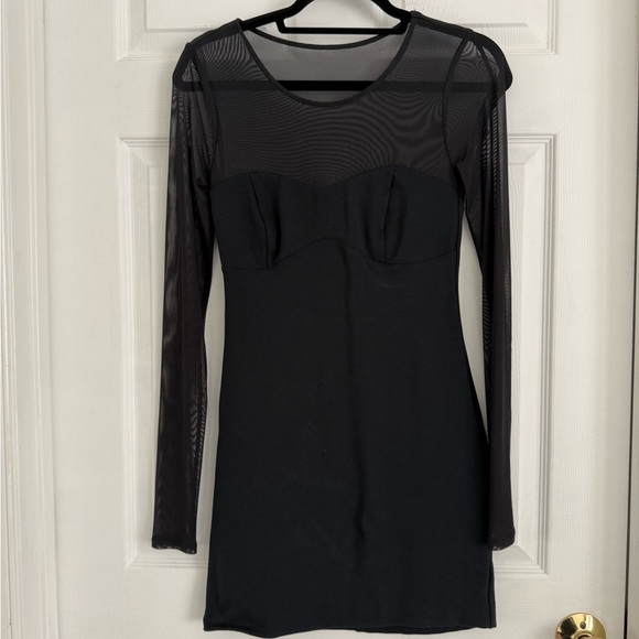 A&F Black Sheer Sleeve Dress - Picture 2 of 3